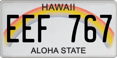 HI license plate EEF767