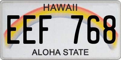 HI license plate EEF768