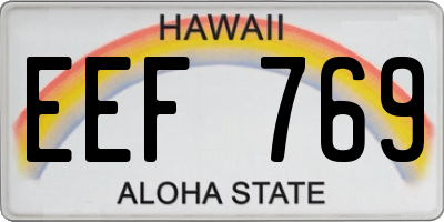 HI license plate EEF769