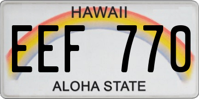 HI license plate EEF770