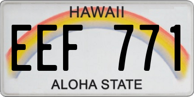 HI license plate EEF771