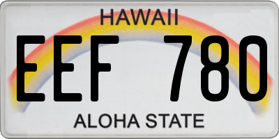 HI license plate EEF780