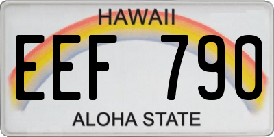 HI license plate EEF790