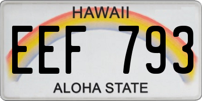 HI license plate EEF793
