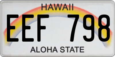 HI license plate EEF798