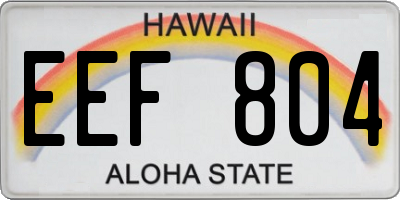 HI license plate EEF804