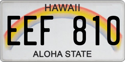 HI license plate EEF810