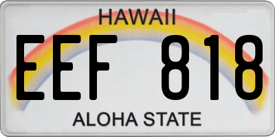 HI license plate EEF818