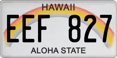 HI license plate EEF827