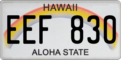 HI license plate EEF830