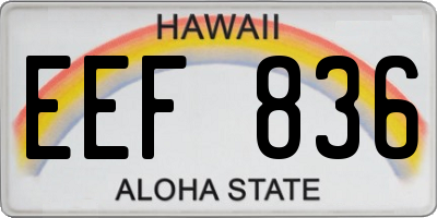 HI license plate EEF836
