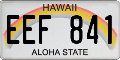 HI license plate EEF841