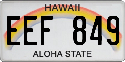 HI license plate EEF849