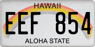 HI license plate EEF854