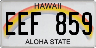 HI license plate EEF859
