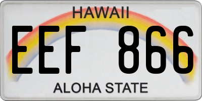 HI license plate EEF866