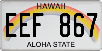 HI license plate EEF867