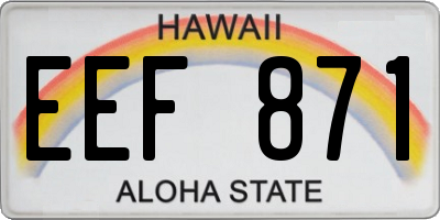 HI license plate EEF871