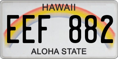 HI license plate EEF882