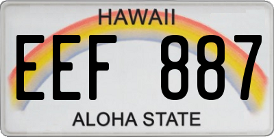 HI license plate EEF887