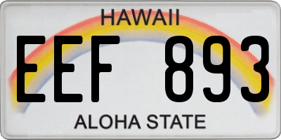 HI license plate EEF893