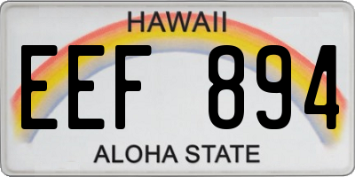 HI license plate EEF894