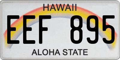 HI license plate EEF895