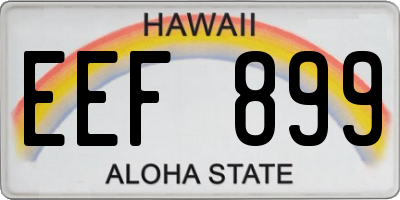 HI license plate EEF899