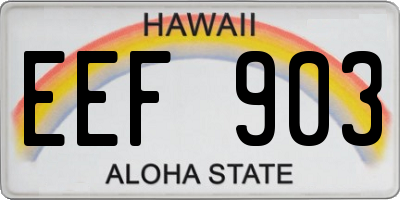 HI license plate EEF903