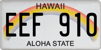 HI license plate EEF910