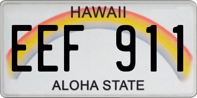HI license plate EEF911