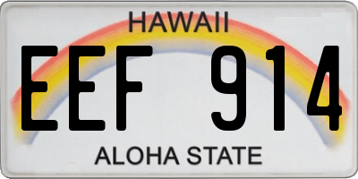 HI license plate EEF914