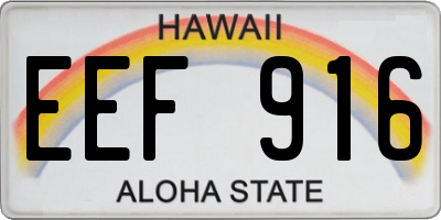 HI license plate EEF916