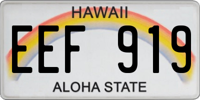 HI license plate EEF919