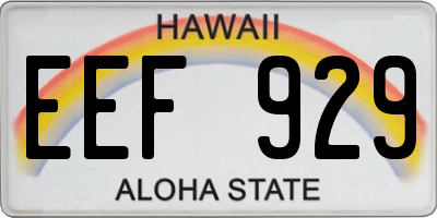 HI license plate EEF929