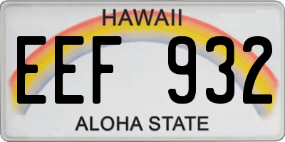 HI license plate EEF932