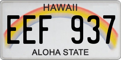 HI license plate EEF937