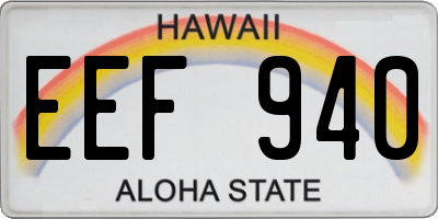 HI license plate EEF940