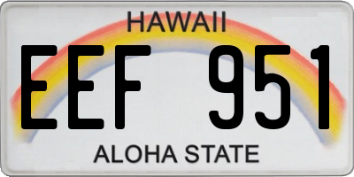 HI license plate EEF951