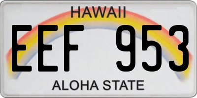 HI license plate EEF953