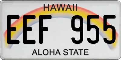 HI license plate EEF955