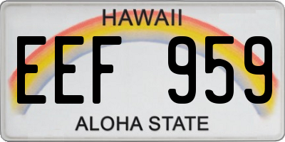 HI license plate EEF959