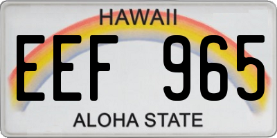 HI license plate EEF965