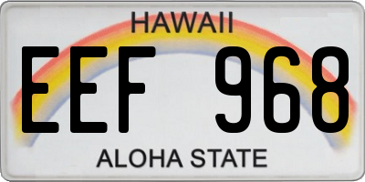 HI license plate EEF968