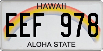HI license plate EEF978