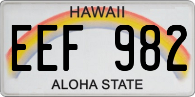HI license plate EEF982