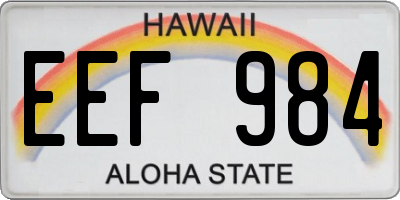 HI license plate EEF984