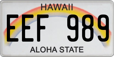 HI license plate EEF989