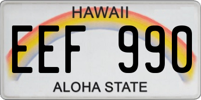 HI license plate EEF990