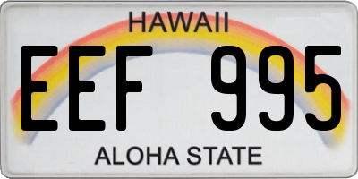 HI license plate EEF995